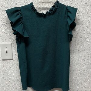 Elegant Ruffled Green Top